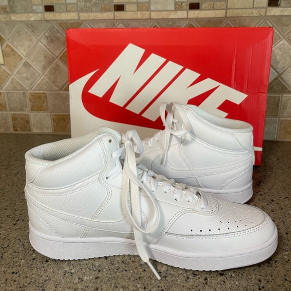 Nike Shoes - Nike NWB Court Vision Mid Women’s White Sneaker Size 9.5